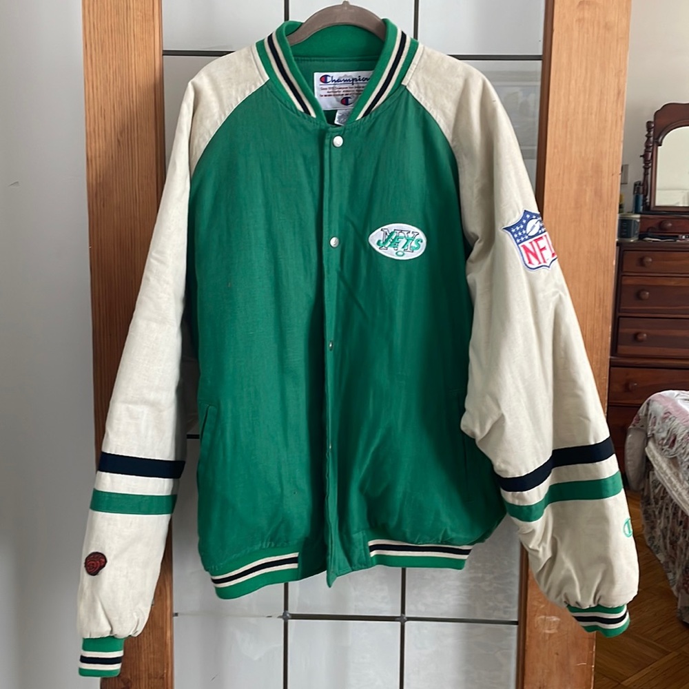 Vintage 1980s Champion NFL NY Jets Varsity Jacket - Mens Size Large